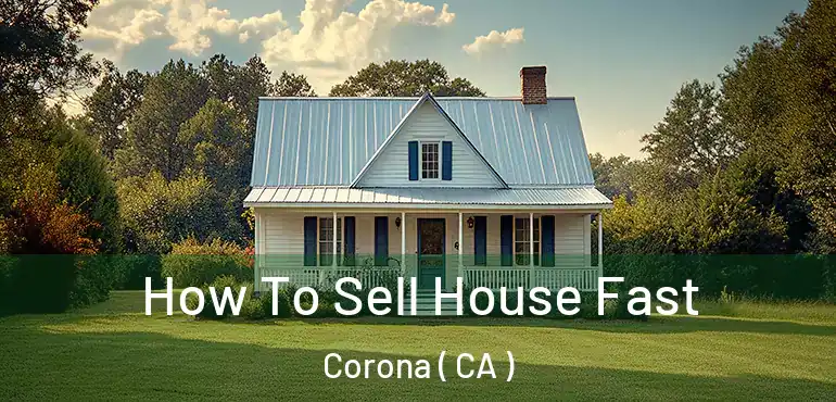  How To Sell House Fast Corona ( CA )